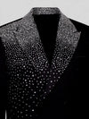 Onyx Silver Crystal-Dot Diagonal Peak-Lapel Double-Breasted Tuxedo Jacket 08