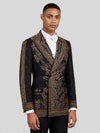 Onyx Gold Fern Crystal Peak-Lapel Double-Breasted Tuxedo Jacket 03