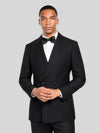 Onyx Fine Pick-Stitch Patch-Pocket Peak-Lapel Double-Breasted Tuxedo Jacket 02
