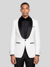 Ivory Textured Black Shawl-Collar Black-Welt Tuxedo Jacket 06