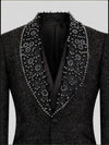 Onyx Silver Pearl-Ring Shawl-Collar Tuxedo Jacket 08