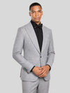 Pearl Grey Check Single-Button Peak-Lapel Suit Jacket 06