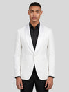 Ivory Fine-Jacquard Satin Shawl-Collar Tuxedo Jacket 04