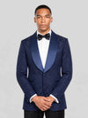 Navy Paisley-Jacquard Satin-Welt Shawl-Collar Tuxedo Jacket 02