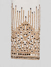 Ivory Champagne Mirror-Stud Crystal Cascade Peak-Lapel Double-Breasted Tuxedo Jacket 10
