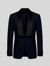 Midnight Navy Bib-Shawl Two-Button Tuxedo Jacket 07