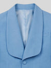 Sky Blue Diamond-Texture Shawl-Collar Tuxedo Jacket 08
