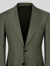 Sage Olive Two-Button Notch-Lapel Suit Jacket 08