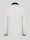 Ivory Emerald Crystal-Trim Black Shawl-Collar Double-Breasted Tuxedo Jacket 09
