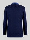 Navy Paisley-Jacquard Satin-Welt Shawl-Collar Tuxedo Jacket 09