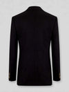Onyx Gold-Button Slant-Flap Peak-Lapel Double-Breasted Suit Jacket 09