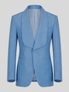 Sky Blue Diamond-Texture Shawl-Collar Tuxedo Jacket 07