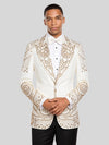 Ivory Gold Crystal Medallion Peak-Lapel Tuxedo Jacket 03
