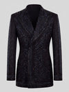 Onyx Jet Beaded Leaf-Scroll Peak-Lapel Double-Breasted Tuxedo Jacket 07