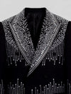 Onyx Silver Crystal Drip Peak-Lapel Double-Breasted Tuxedo Jacket 08