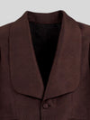 Chocolate Brown Diamond-Texture Shawl-Collar Tuxedo Jacket 08