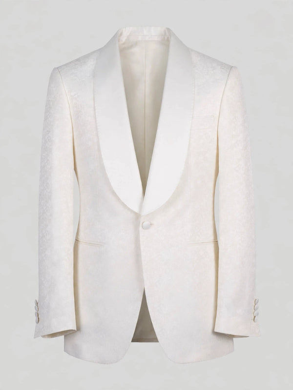 Ivory Paisley-Jacquard Satin Shawl-Collar Tuxedo Jacket 07