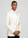 Cream Fine-Grain Satin Shawl-Collar Tuxedo Jacket 03
