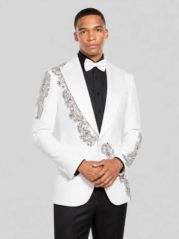 Ivory Crystal Tuxedo Jacket 05