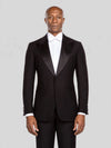 Onyx Smooth Pick-Stitch Jetted-Pocket Peak-Lapel Tuxedo Jacket - cover
