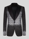 Onyx Silver Crystal Gradient Peak-Lapel Tuxedo Jacket 07