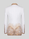 Ivory Gold Crystal Cascade Peak-Lapel Double-Breasted Tuxedo Jacket 09