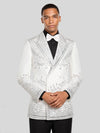 Ivory Silver Crystal Drip Peak-Lapel Double-Breasted Tuxedo Jacket 05