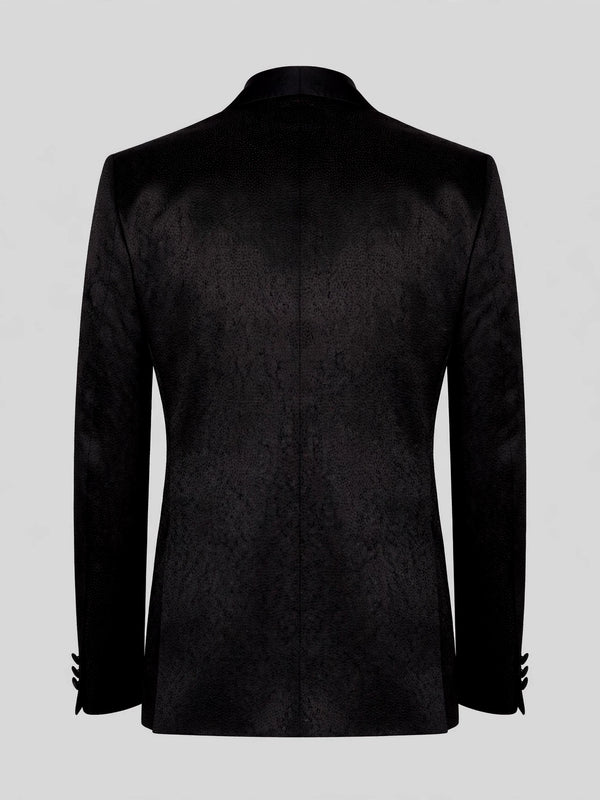 Onyx Grain-Textured Satin Peak-Lapel Double-Breasted Tuxedo Jacket 09