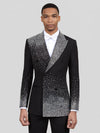 Onyx Silver Crystal-Dot Diagonal Peak-Lapel Double-Breasted Tuxedo Jacket 03