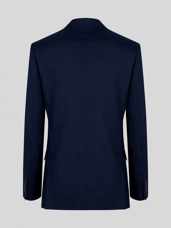 Midnight Navy Single-Button Peak-Lapel Suit Jacket 09