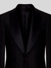 Onyx Grain-Textured Wide Shawl-Collar Tuxedo Jacket 08