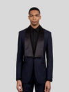 Midnight Navy Bib-Shawl Two-Button Tuxedo Jacket 04