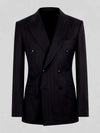 Onyx Wide Shadow-Stripe Six-Button Peak-Lapel Double-Breasted Suit Jacket 07