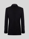 Onyx Jet Floral-Vine Shawl-Collar Tuxedo Jacket 09