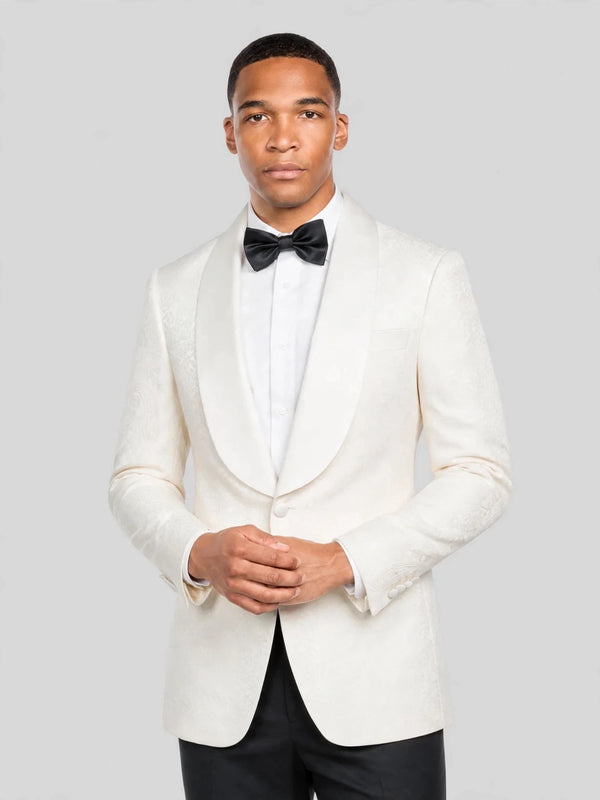 Ivory Paisley-Jacquard Satin Shawl-Collar Tuxedo Jacket 02