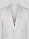 Ivory Fine-Jacquard Satin Shawl-Collar Tuxedo Jacket 08