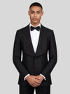 Onyx Diamond-Texture Shawl-Collar Tuxedo Jacket 02