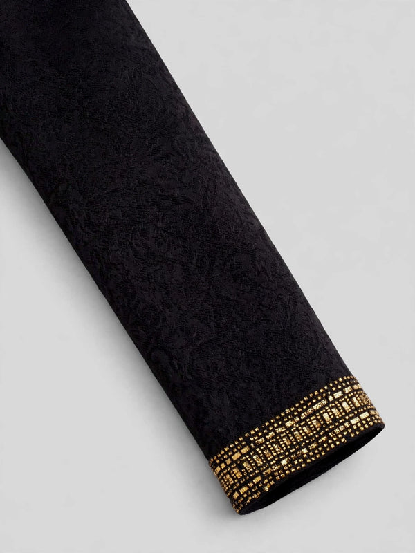 Onyx Gold Beaded-Grid Shawl-Collar Double-Breasted Tuxedo Jacket 10