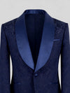 Navy Paisley-Jacquard Satin-Welt Shawl-Collar Tuxedo Jacket 08