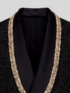 Onyx Gold Laurel-Leaf Crystal Shawl-Collar Double-Breasted Tuxedo Jacket 08