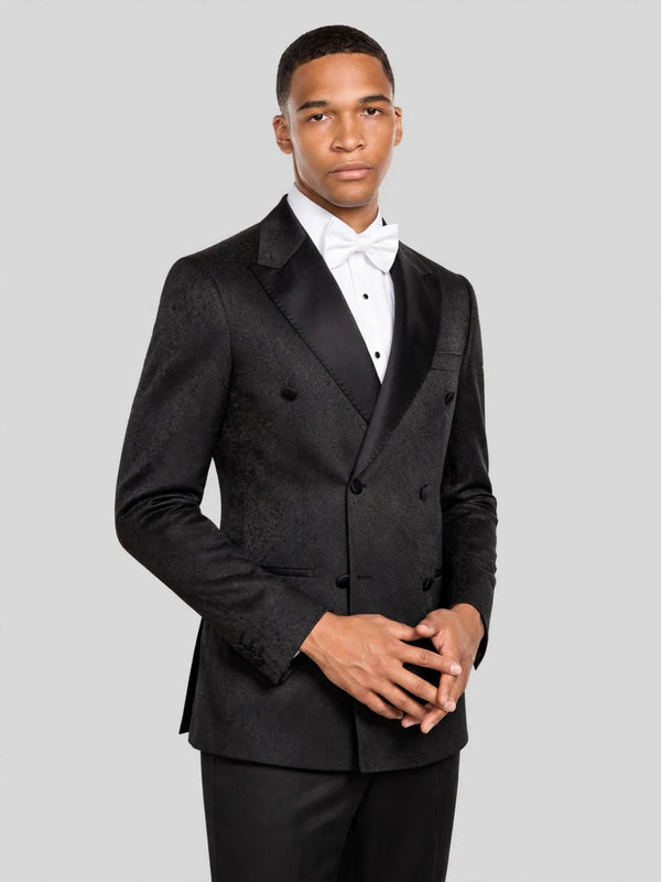 Onyx Grain-Textured Satin Peak-Lapel Double-Breasted Tuxedo Jacket 03