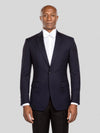 Midnight Navy Single-Button Peak-Lapel Suit Jacket - cover