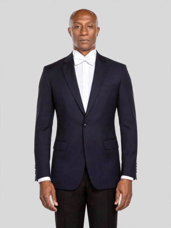 Midnight Navy Single-Button Peak-Lapel Suit Jacket - cover