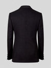 Onyx Black Houndstooth Satin Peak-Lapel Six-Button Double-Breasted Tuxedo Jacket 09