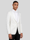 Ivory Fine-Jacquard Satin Shawl-Collar Tuxedo Jacket 03