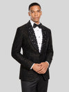 Onyx Crystal Scatter Shawl-Collar Tuxedo Jacket 02