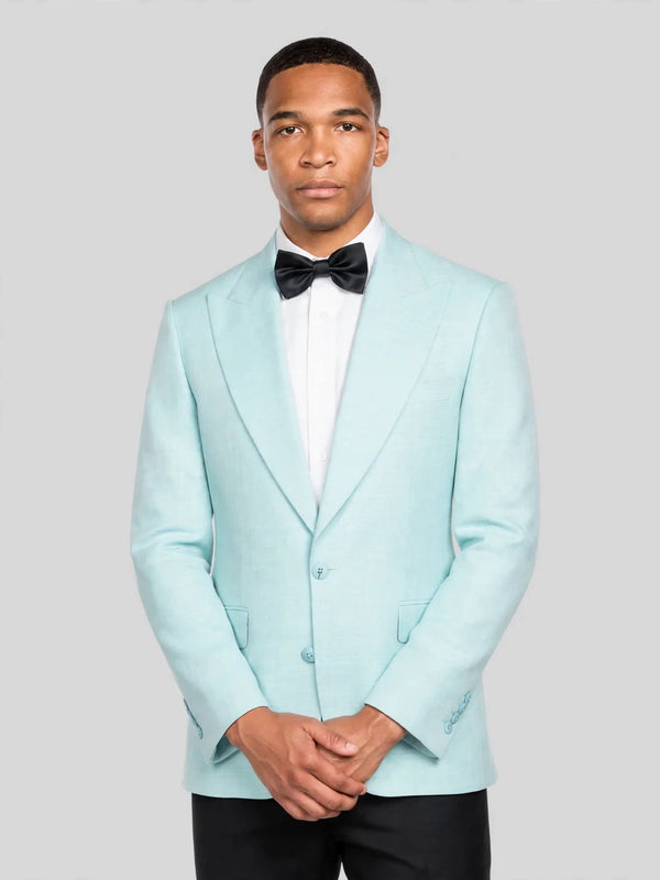 Aqua Two-Button Peak-Lapel Suit Jacket 02