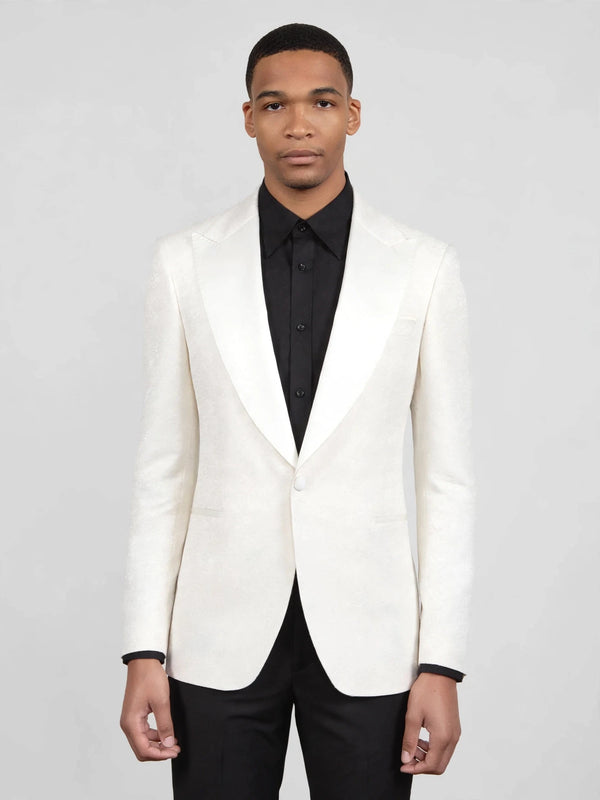 Ivory Flap-Pocket Peak-Lapel Tuxedo Jacket 04