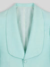 Mint Aqua Textured Shawl-Collar Tuxedo Jacket 08