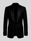 Onyx Smooth Ticket-Pocket Wide Shawl-Collar Tuxedo Jacket 07